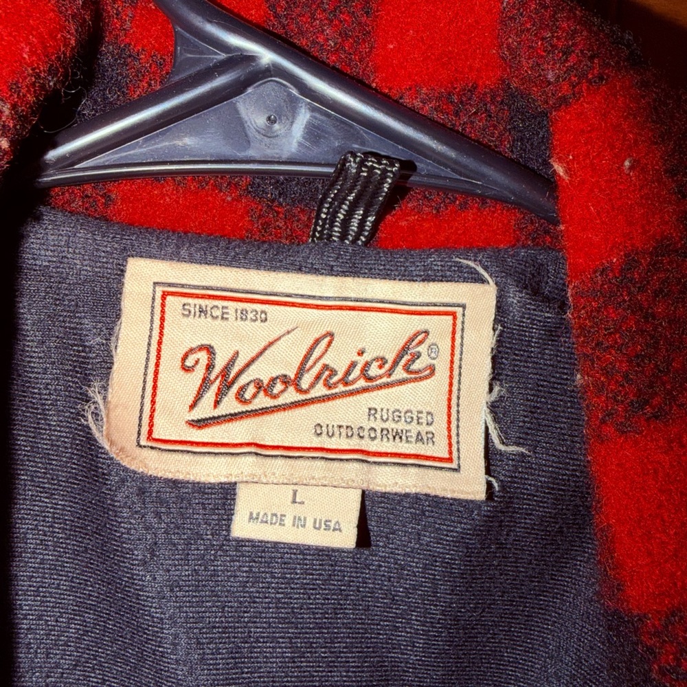 Vintage Woolrich Men's Red & Black Buffalo Check Field Jacket - Picture 2 of 5